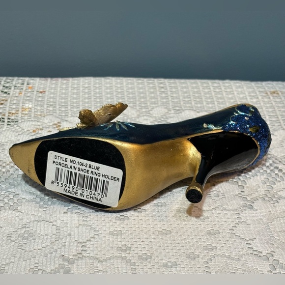 Porcelain Shoe Ring Holder Style No 104.2 Blue - Picture 6 of 7